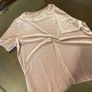 Pale pink velvet plus size top